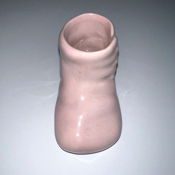 Vintage Collectible Miniature Baby Shoe Figurine Decoration Porcelain Pink - Picture 2 of 12